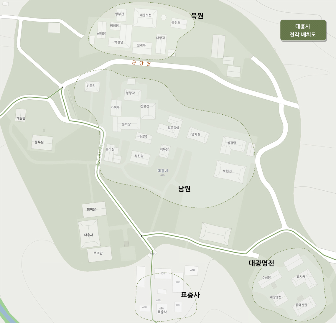 대흥사 전각배치도